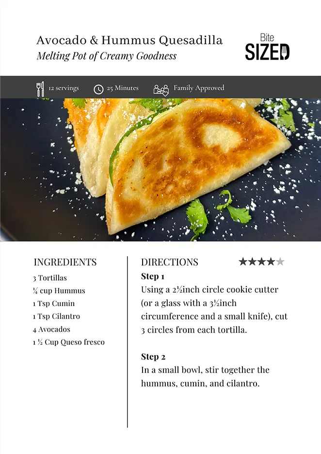 Avocado & Hummus Quesadilla